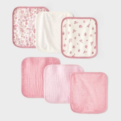 Baby 6pk Washcloth set - Cloud Island™ Pink