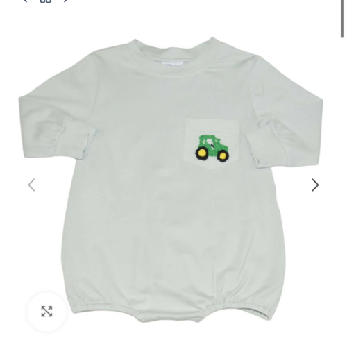 French Knot Tractor Long Sleeve Bubble