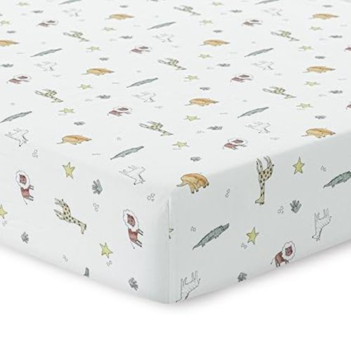 Dreamology Muslin Mini Crib Sheets, Boys,Girls,Soft & Breathable Crib Sheet,1 Pack | 100% Cotton Crib Sheets for Mini Cribs & Mini Crib Mattress, Pack n Play Sheets, 24x38 Mini Crib Sheet | Animal