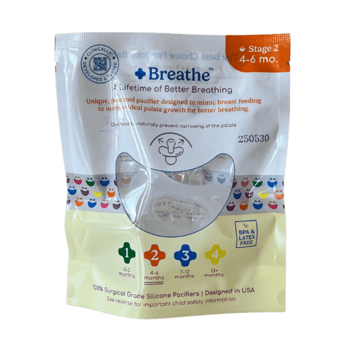 Breathe Pacifier – Patented Design for Natural Oral & Facial Development | BPA-Free, Latex-Free, Pediatrician Developed | Dishwasher Safe | Stage 2: 4-6 Months