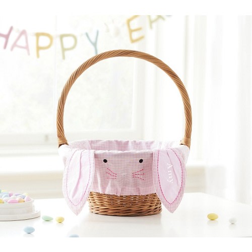 Gingham Bunny Face Easter Basket Liners