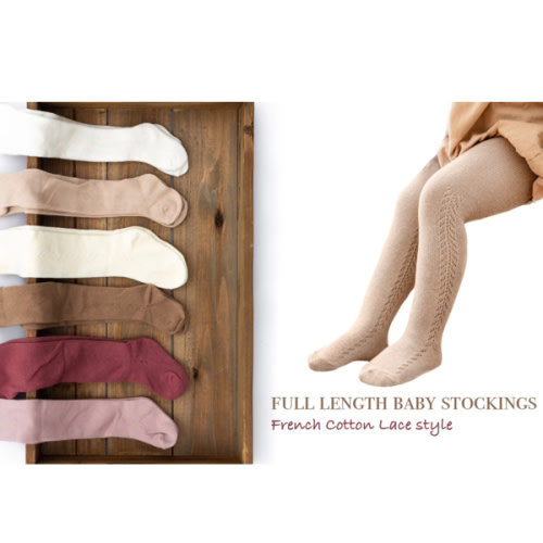 French Lace Cotton Tights – Olive and Cradle