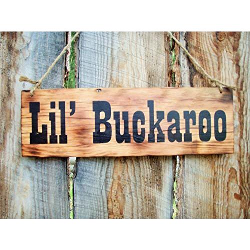 Fprqlyze Lil' Buckaroo Wood Sign Rustic Lil' Buckaroo Sign Western Decor Sign Little Boys Room Western Nursery Decor Wall Art Decor for Living Room Housewarming Gift