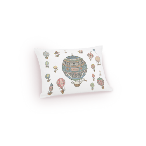 Velour Cushion - Hot Air Balloons