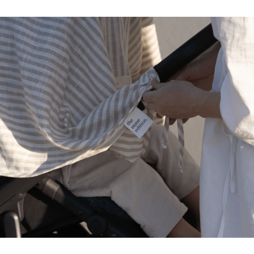 Natural Stripe Linen Baby Blanket