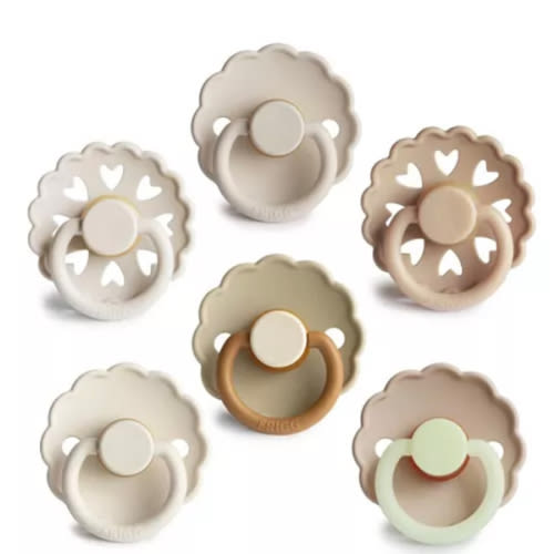 FRIGG 6-Pack Cinnamon Charm Rubber Pacifiers