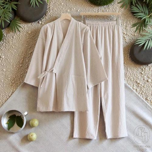 Cotton Kimono Pajama Set – Lightweight Japanese Loungewear