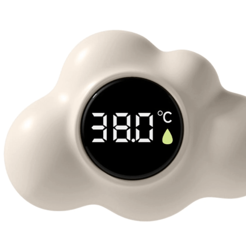 Electronic Water Thermometer for Baby Bathing, Digital Temperature Measuring Device for Safe Bath Water - Beige