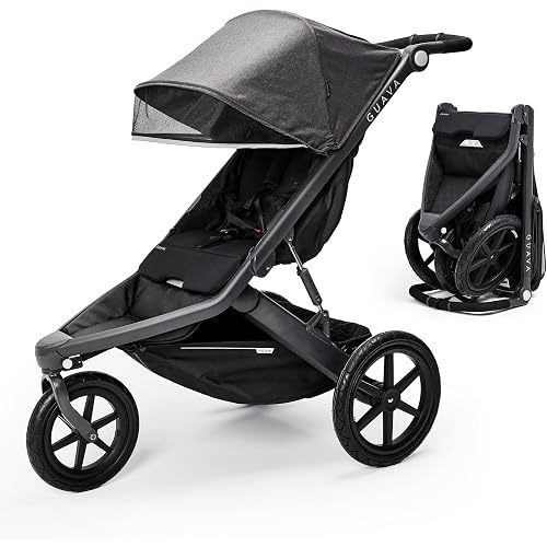 Guava Roam Jogging Stroller with 3D Nesting Fold | Compact-Folding Baby & Toddler Travel Stroller | All-Terrain Running Stroller | Portable Folding Stroller up to 60 lbs