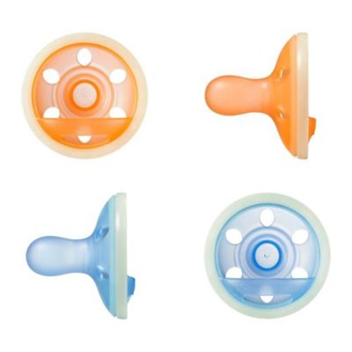 Tommee Tippee Breast-like Night Glow Pacifiers - 4pk 6-18m Orange & Blue: Silicone, BPA-Free
