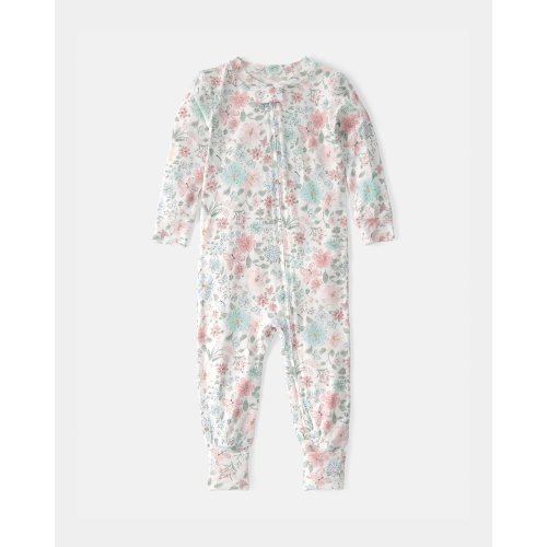 Baby Girl Butterfly Garden PurelySoft 2-Way Zip 1-Piece Pajama | Carter's