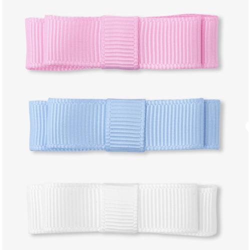 Girl trio of flat bow hair clips - multicolour