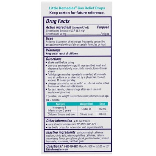 Little Remedies Gas Relief Drops for Babies - Natural Berry - 1 fl oz
