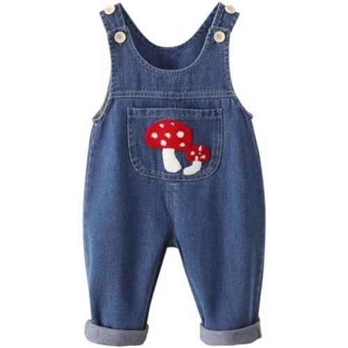 SEAUR Baby Boy Girl Cotton Overalls Casual Button Bib Suspender Pants Cute Romper Loose Jumpsuit One Piece Basic Outfit