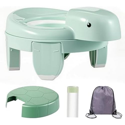 Potty Training Toilet Seat Portable Travel Potty Folding Kids Potty Chair with Storage Bag and 20 Liners