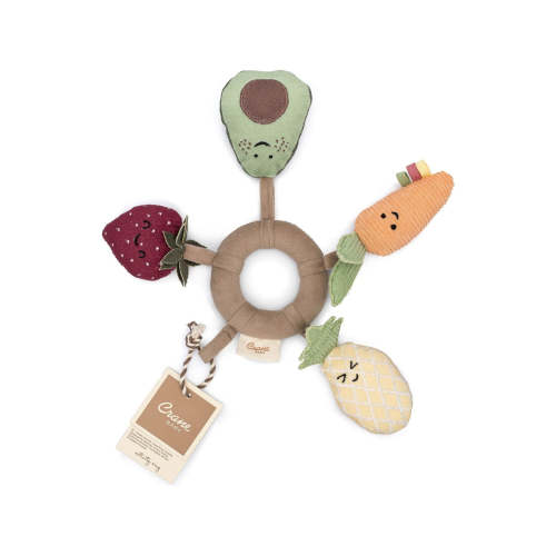 Crane Baby Clementine Fruits & Veggies Soft Plush Activity Ring | Bambi Baby