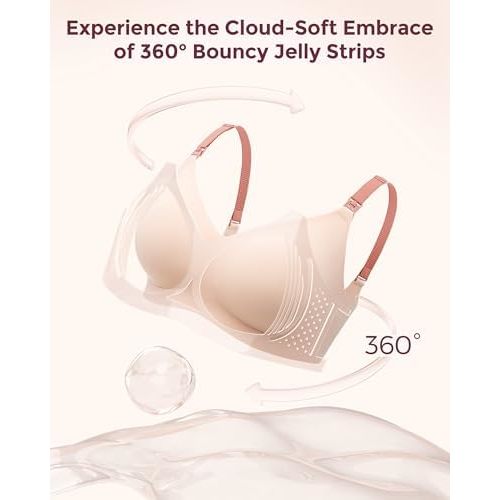 Momcozy Nursing Bras for Breastfeeding, Seamless Comfort Maternity Bra Wireless Jelly Strip Support Pregnancy Bra