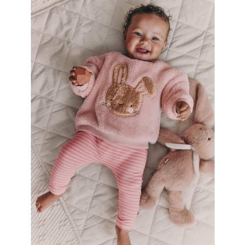 Pink Bunny Baby Fleece Tops and Leggings Set 2 Piece (0mths-2yrs)