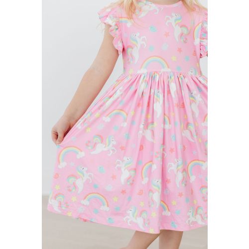 My Little Unicorn Flutter Sleeve Twirl Dress