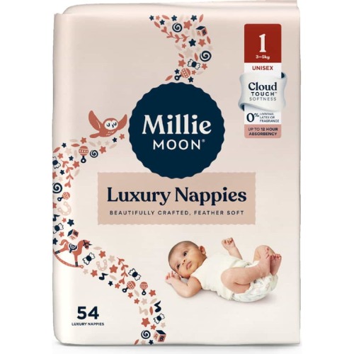 Millie Moon Newborn Nappies Boys & Girls Up To 5kg Size 1