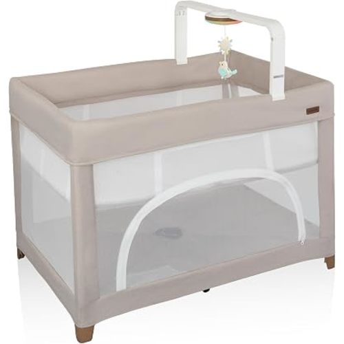 Evenflo Eris One-Hand Playard with Bassinet - Coastal Coffee