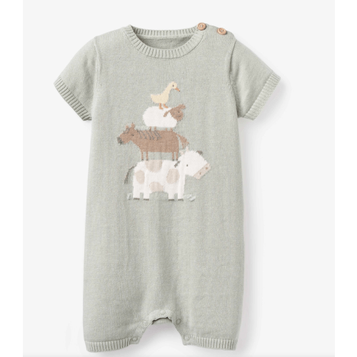 On the Farm Knit Shortall Romper – Elegant Baby