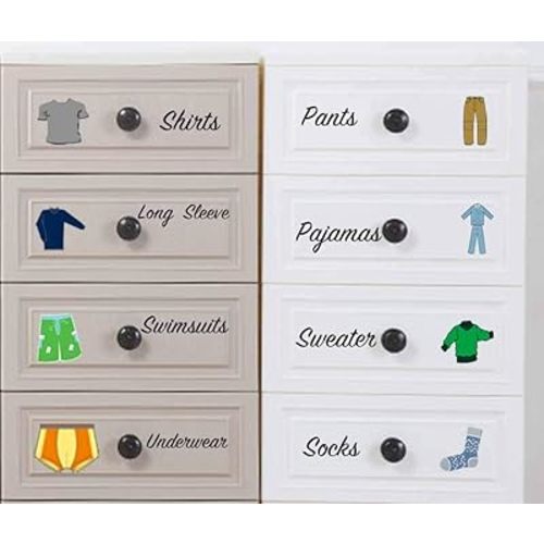 Boy Decals Dresser Clothing Labels Dresser Labels Kids Drawer Stickers Organizing Decals
