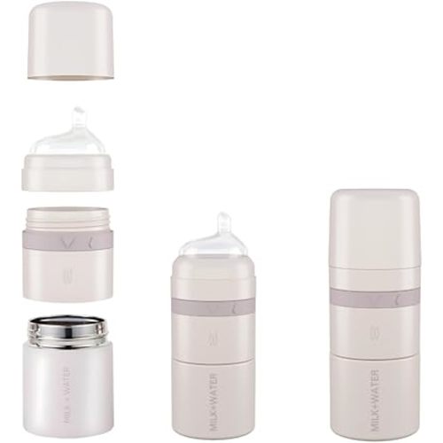MILK & WATER All in One Baby Bottle & Baby Formula Dispenser On the Go, 5oz - Keeps Water Warm & Formula Fresh - Baby Formula Mixing Bottle with Anti Colic Nipple - Leak-Proof - 3+ Months (Pink)