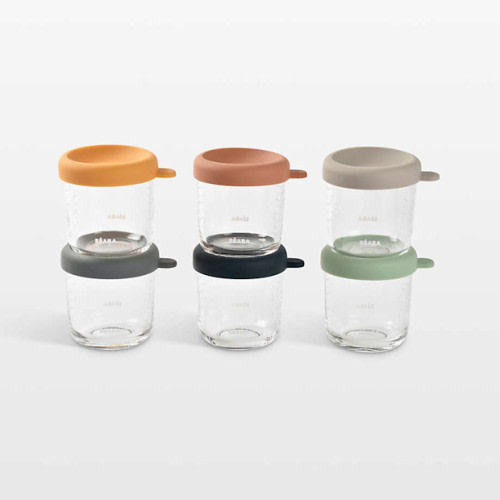 BEABA 8oz Glass Baby Food Jars, Set of 6