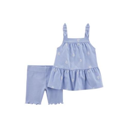 Baby Girls Printed Lettuce Hem Set