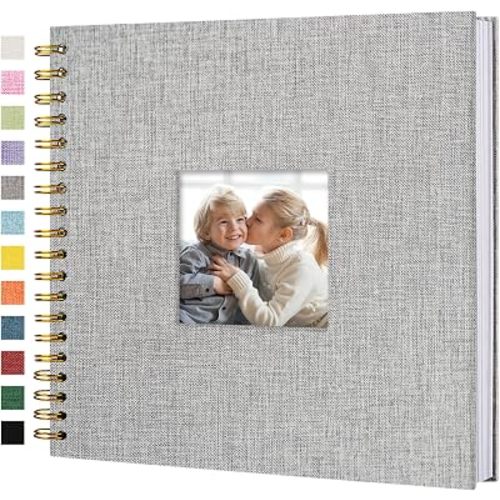 10"x10" Scrapbook Photo Album Linen Cover 40 Sheets 80 Pages White Paper