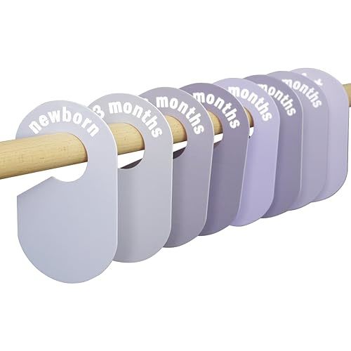 lethooly 8 Pack Baby Closet Dividers – Pure Green Nursery Organizer for Baby Clothes 0-24 Months, Closet Size Markers, Baby Clothing Organizer for Nursery (purple)