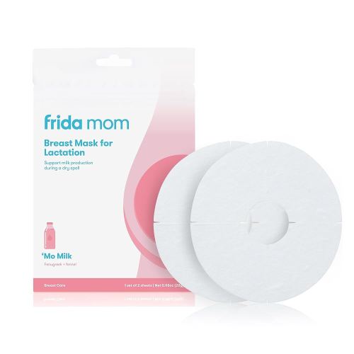 Frida Mom Breast Mask for Lactation Support, Made with Fenugreek & Fennel to Increase Milk Supply, 2 Sheet Masks
