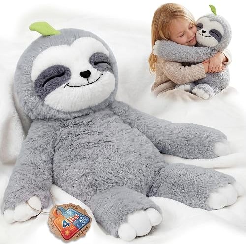 Mewaii Weighted Stuffed Animals Sloth Plush, Heatable Coolable, 4 lb, 20in