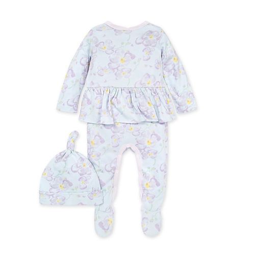 Burt's Bees Baby® Newborn 2-Piece Sunny Orchids Jumpsuit and Knot Top Hat Set
