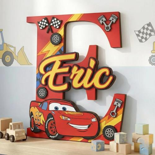 Personalized Lightning Mcqueen Name Sign, Kids Room Sign, Disney Nursery Name Sign, Cars Pixar Name Sign, Cars Movie Name Sign, Disneys Cars