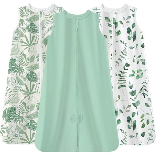 TotAha Sleep Sack 6-12-15 Months 3-Pack,Stretchy,Buttery Soft Swaddle Transition Sleeping Bag,Light Baby Wearable Blanket with 2-Way Safe Zippers for Boys and Girls, 0.5 TOG