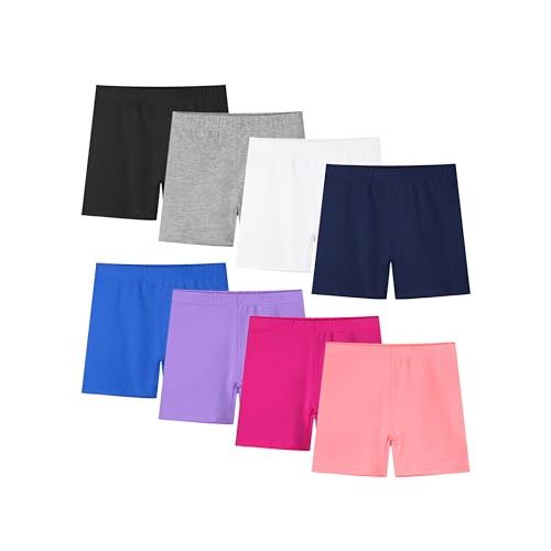 Resinta 8 Pack Baby Toddler Girls Cotton Bike Shorts Kids Safety Under Dress Dance Shorts
