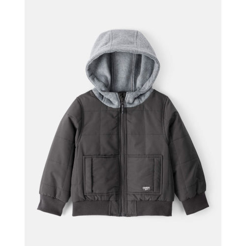 Toddler Boy Long-Sleeve Midweight Quilted Bomber Jacket - Black - OshKosh B'gosh | Carter's