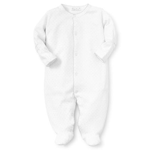 Kissy Kissy Baby Boys and Girls 100% Pima Cotton New Kissy Dots Print Snap Front Footie Pajamas, Newborn to 9 Months