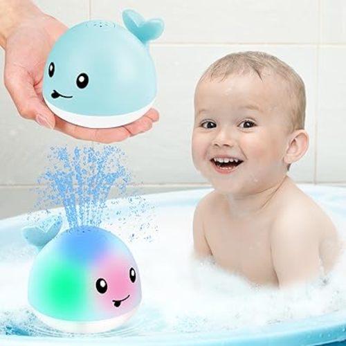 Gigilli Baby Bath Toys, Bath Toys for Kids Ages 1-3, 1 2 3 Year Boy Girl Valentines Gifts for Babies 6-12-18 Months, Light Up Whale Bath Toy Sprinkler Toddler Birthday Bathtub Fountain Pool Water Toy