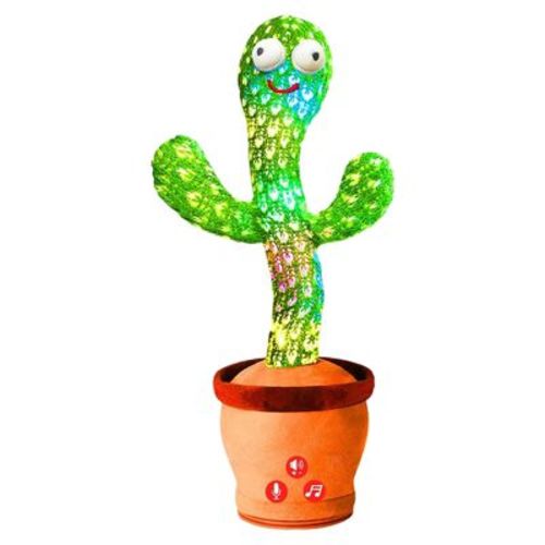 Etokfoks Dancing Talking Cactus Plush Toy 1 Piece Repeats Speech Sings 50 Songs Plays Music Lights Up Volume Adjustable for Kids Gift