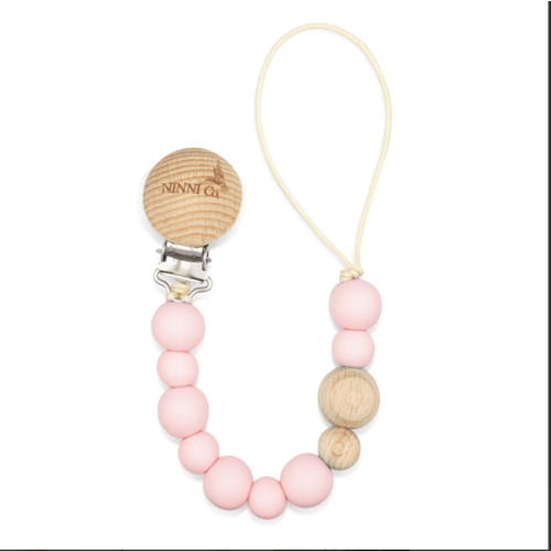 Ninni Co. Rosebud Pink Pacifier Clip