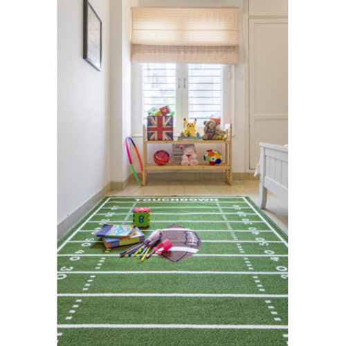 Harriet Bee Furnish My Place 705 Solid Football All Star Football Ground | Play Area Rug for Kids | Football Field Ground Rectangle | Anti Skid Rubber Backing | Green | Wayfair