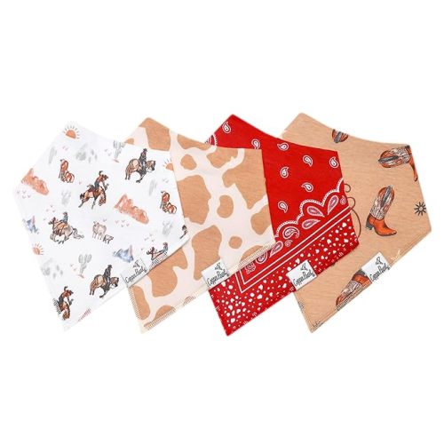 Copper Pearl Baby Bandana Drool Bibs for Drooling and Teething 4 Pack Gift Set Boone