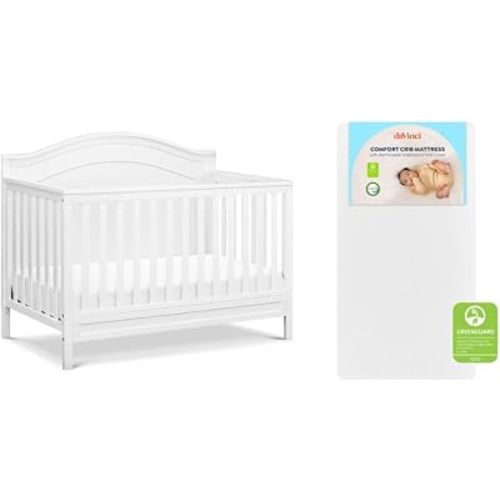 Davinci Charlie 4-in-1 Convertible Baby Crib w/Mattress - White