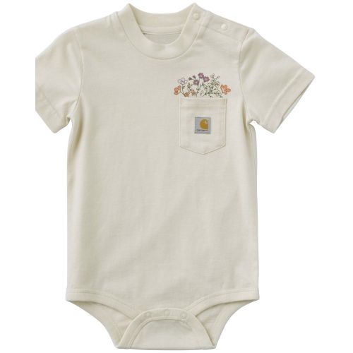 Carhartt Infant Girls' Flower Pocket Short Sleeve Onesie