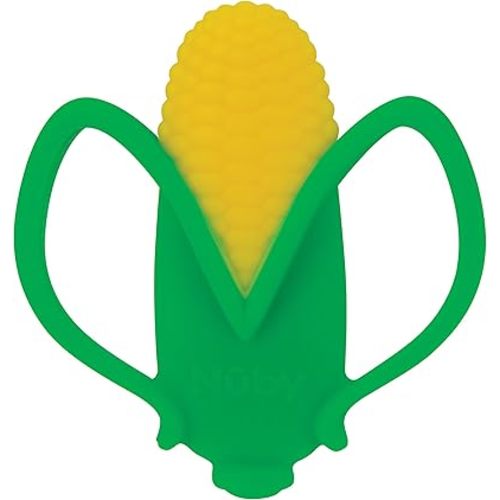 Nuby Veggie Teether for Teething Relief - Soft Baby Teething Toy - 3+ Months - Corn