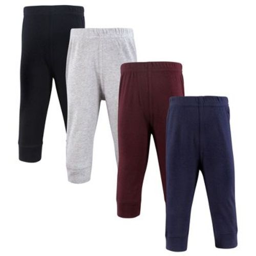 Hudson Baby Boys Cotton Pants and Leggings, Navy Burgundy Black, 0-3 Months