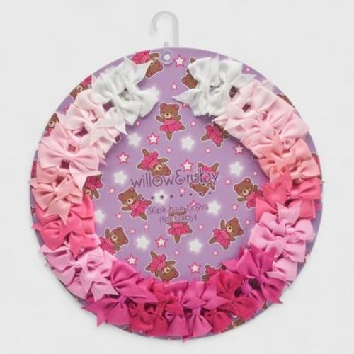 Willow & Ruby Baby Hair Bows 36-Pack Ribbon Hair Clips for Newborns & Infants (0-12 Months)- Assorted Colors, Non-Slip Alligator Clips, Pink Bears